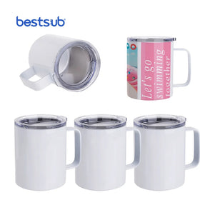 Wholesale Custom Eco-Friendly White 12oz 360ml Coffee Cup Sublimation Blanks Print Photo Stainless Steel Mug Party