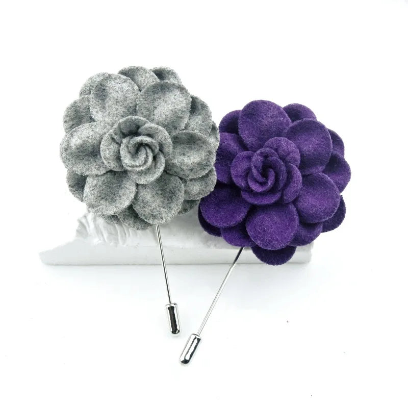 New Design Men's Tuxedo Suit Flower Lapel Stick Pin Brooch Wedding Party Prom Accessory Fashion Brooch Lapel Gift Plating