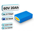 Germany 60V 20Ah Waterproof PVC Lithium Battery for High-Power E-Bikes 2600mAh 16s7p China Cells with 50A BMS 3A XT60 Plug