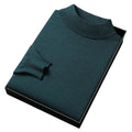 Autumn and Winter Men's Sweater Knitted Base Shirt Young and Middle-aged Men's Wear Slim-fit Solid Color Half-turtleneck Sweater