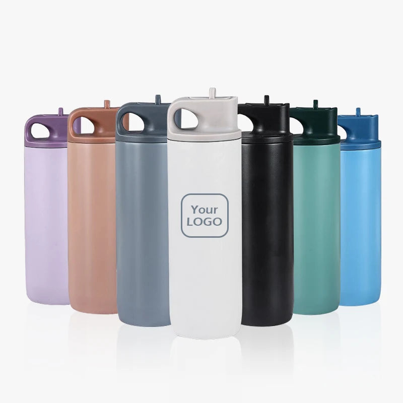Custom Logo Outdoor Sport 17oz 500ml Stainless Steel Insulated Vacuum Flasks Double Wall Suction Water Bottle with Nozzle Lid