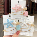 2PC Korean Fashion Rhinestone Hairpins Women Girls Crystal Star  Hair Clips Accessories Pearl Hairgrip Headdress