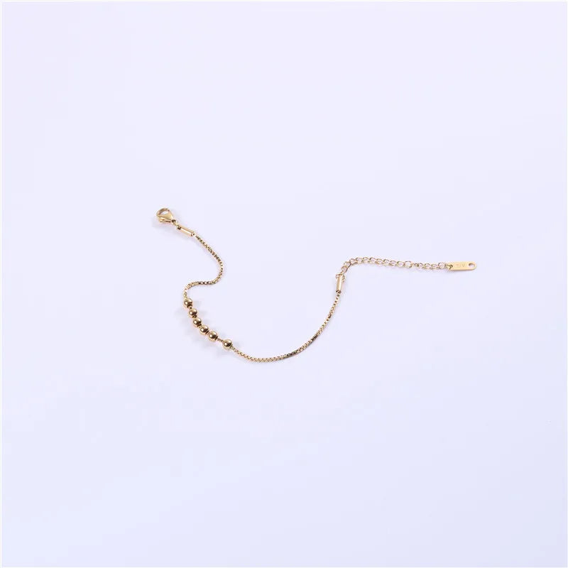 Fenny Ready to Ship Non Tarnish Fashion Fortune Beads Mixed Chain Bracelet Versatile for Women Stainless Steel Jewelry Wholesale