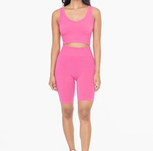 Women's Premium Sport Tank Top Cropped Sleeveless Ribbed Seamless Cropped Tank Top