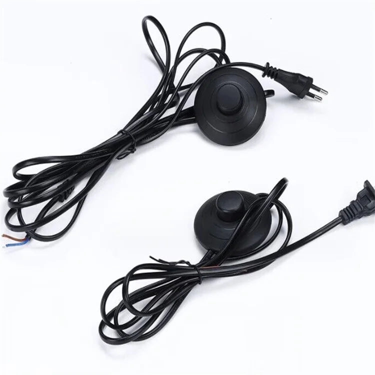 High-quality AC Power Cord Switch Plug Cord Two-pin EU US Plug Cable Extension Black and White LED Light Cord Foot Pedal Switch