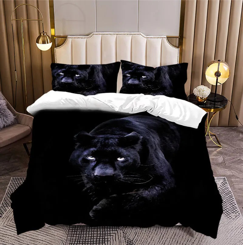 Ultra-Soft Polyester Hypoallergenic  3pcs Duvet Cover Sheet Set Customizable Animal 3D Digital Printing Bedding Set