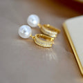 E2265 10-11mm DIY Natural Freshwater Pearl Charm Earrings Mounting Accessory 925 Sterling Silver Gold Plated  Jewelry for Women