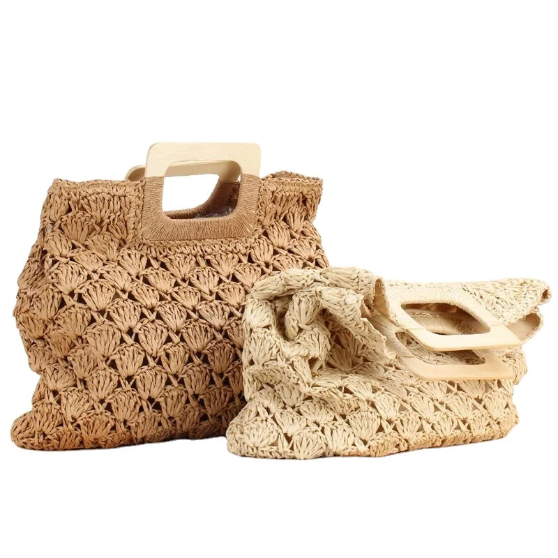 Eco Friendly Summer Straw Bag Handmade Women Handmade Beach Tote Bag