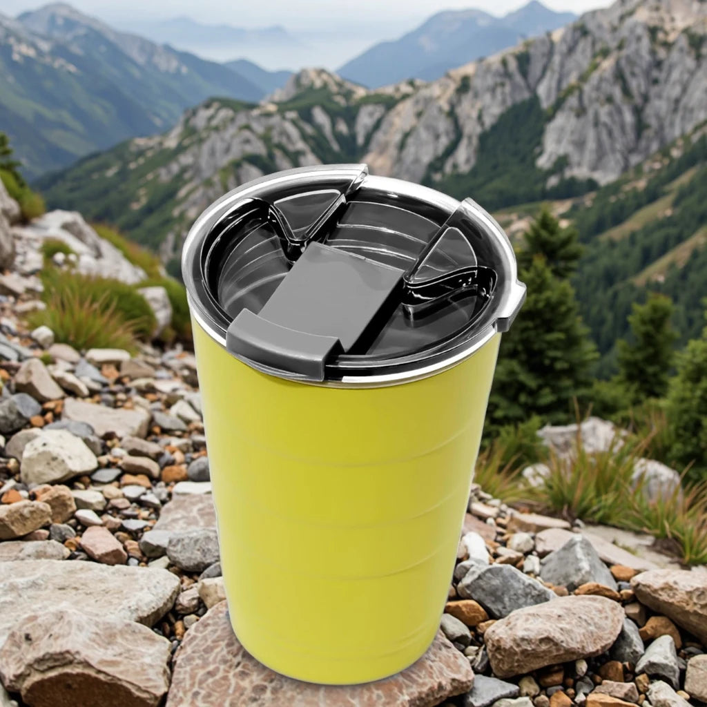 New Style 16oz Portable Stainless Steel Vacuum Insulated Travel Mug Coffee Beer Tumbler Cup with Lid for Home or Office Use