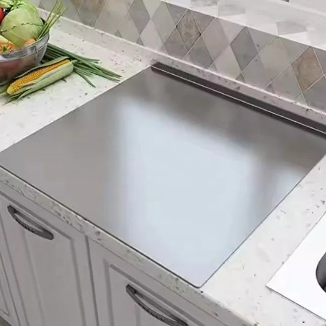 Home Kitchen Rolling Kneading Panel 304 316 Stainless Steel Food Grade Rectangle Cutting Board Kitchen Clip Edge Chopping Block