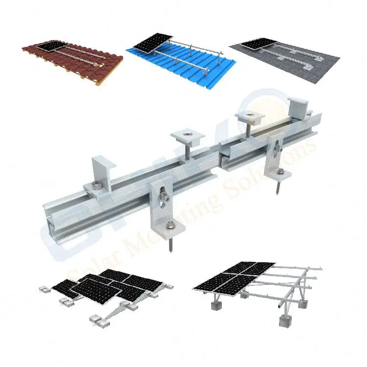 Aluminum Solar Mounting Bracket Rooftop PV Flexible Mounting Racks Energy Systems Solar Mounting System