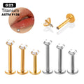 2025 Fashion G23 Titanium Alloy Zirconia Insert Internal Thread Lip Stud Bar Stud Earrings Piercing Jewelry