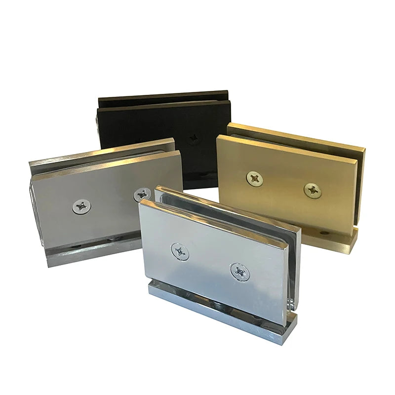 Frameless Glass Hardware Brush Chrome Glass Door Hinge 360 Degree Wall to Glass Solid Brass Shower Door Hinge