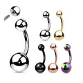 Wholesale  G23 Titanium Basic External Threaded  Belly Button Ring Navel Ring High Polished Piercing Body Jewelry