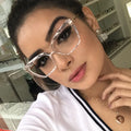 STORY PSTY22413 Crystal Faceted Anti Blue Ray Computer Reading Glasses Comfortable Cat Eye Frame Optical Glasses for Women