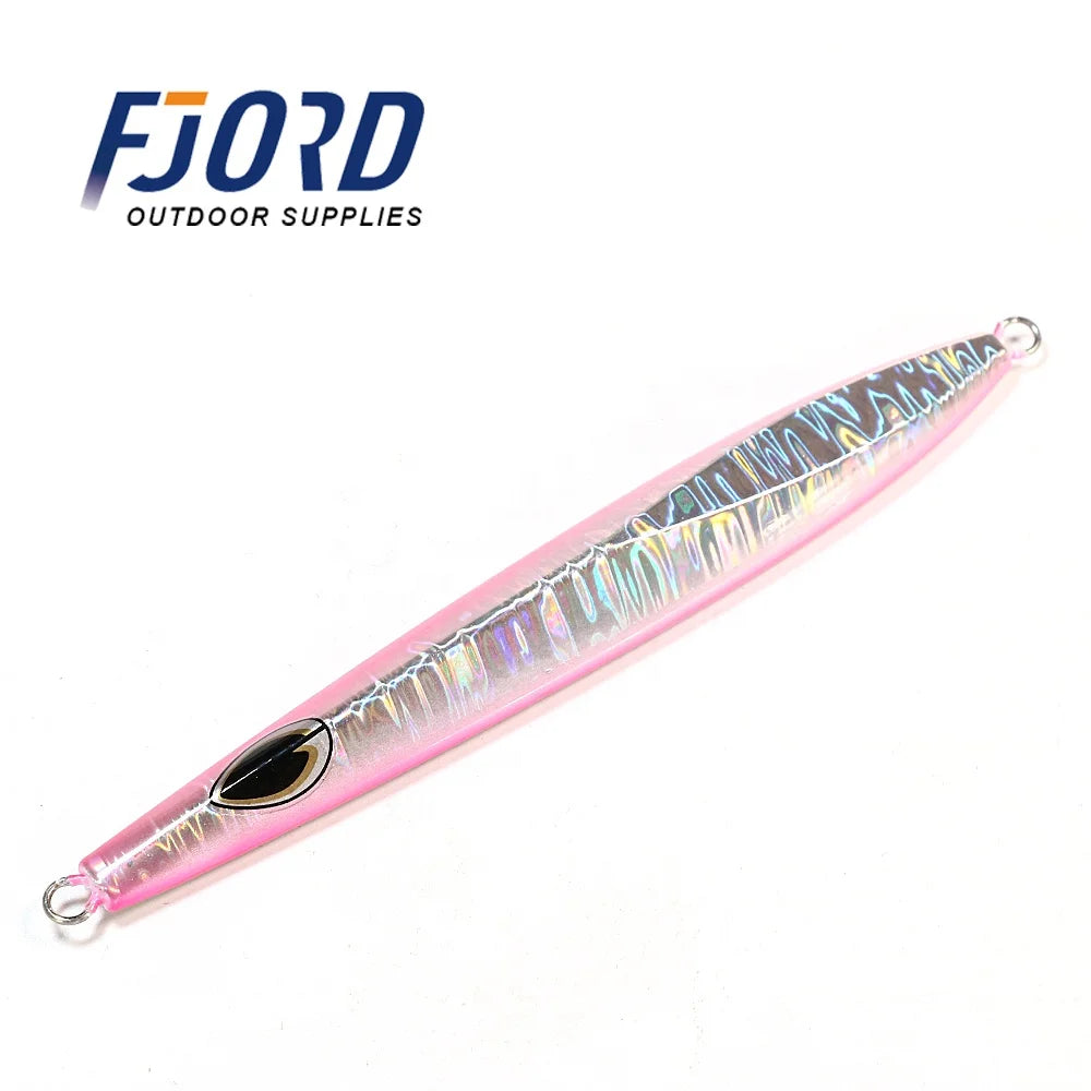 FJORD Customize  130G Jigging Lure Glow at Night Laser Coating Fast Fall Trolling Lure Fishing Metal Jig