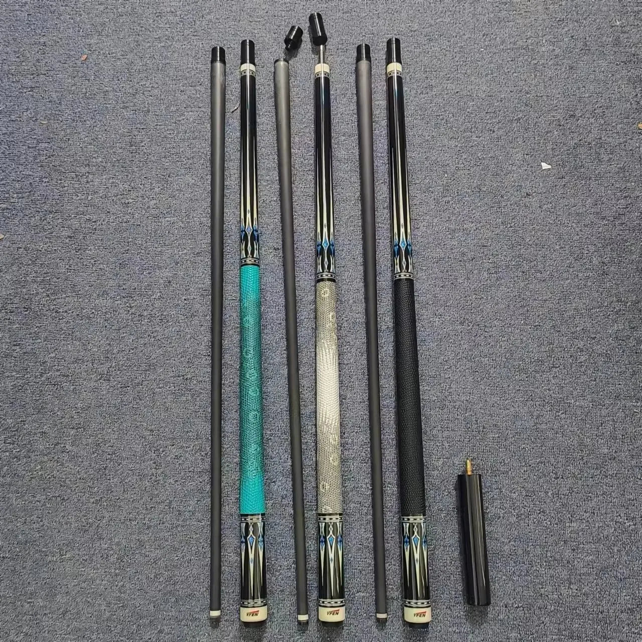 High-tech Handmade Yfen Carbon Billiard Pool Cue With Leather Butt