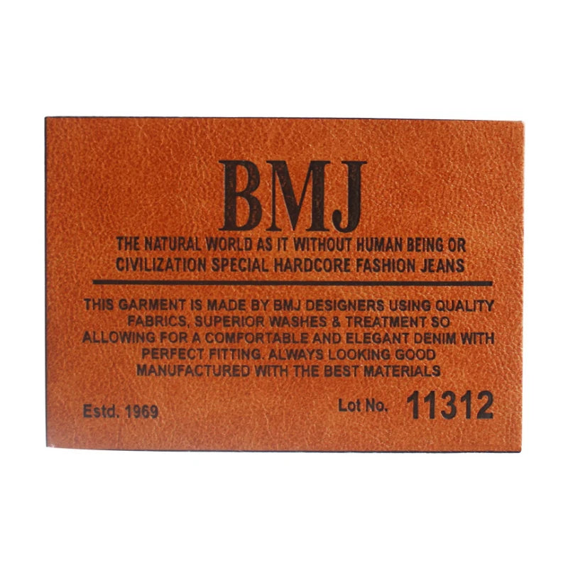 Custom Fashion Jeans Patches With Debossed Logo Customized Private Design Garment Clothing Labels Supplier Hat Pu Leather Label