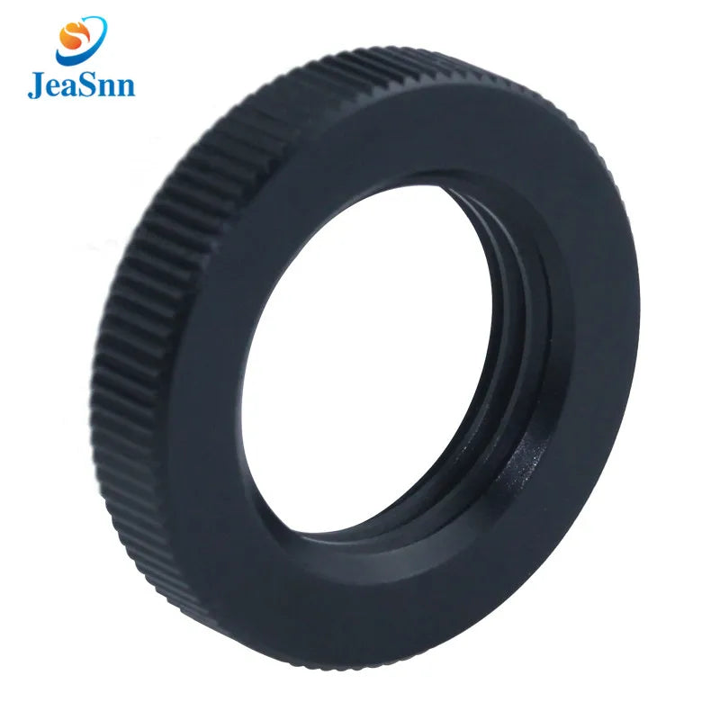 M3 M4 M6 M8 Black Anodizing Aluminum Knurled Jam Nut with Nickel Plated Finish for Spotlight in Healthcare Mining Applications