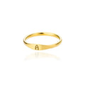 2025 Best Seller Unisex Simple Stainless Steel Mini Initial Ring Trendy Gold Plated Band with 26 Letters Hot Selling