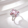 Aimgal NGTC Certified Lab Radian Pink Diamond Cocktail Ring 8A High Carbon Diamond 18K Gold-Plated 925 Silver Trendy Party Gift