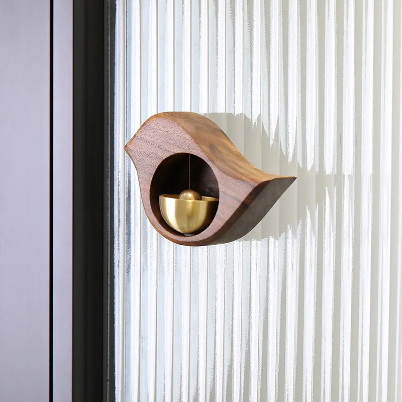 Unique Bird Magnetic Doorbell Decorative Fridge Magnets Bell Entrance Alert Chime Entry Door Wind Bell Ornaments Wood Door Bell