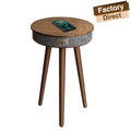 HOMEMORE Wooden Round Smart Coffee Table Speaker Home Furniture Mini Small Coffee Tea Table Wireless Charging With Usb Ports