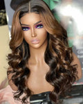 Customized 5*5 Transparent Lace Closure Vietnamese Human Hair Loose Wave Frontal Wigs Swiss Lace Deep Body Wave Styles Mix Ombre MegaBDM