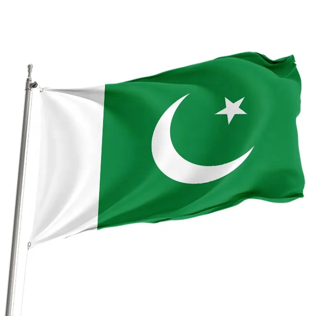 Customized 3*5 Feet Digital Printing Polyester Fabric Thick and Durable Outdoor Hanging Pakistan Flag