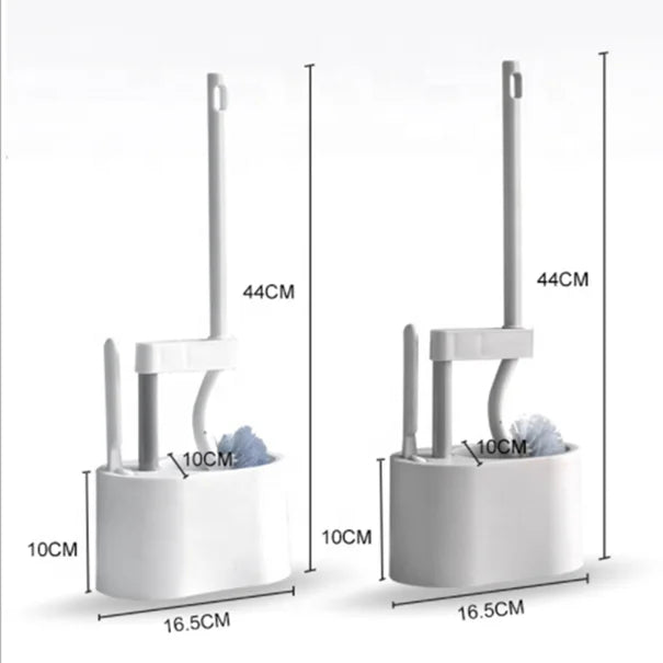 Home Basic Plastic Toilet Bowl Cleaning Brush with Holder and Small Gap Brush