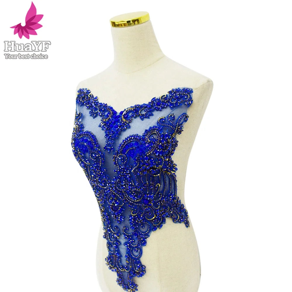 Sexy Fashion Beach Wedding Dress Sheer Bodice Motif Rhinestone Appliques Bridal Gown V Neck Sew-On Robe HY2369