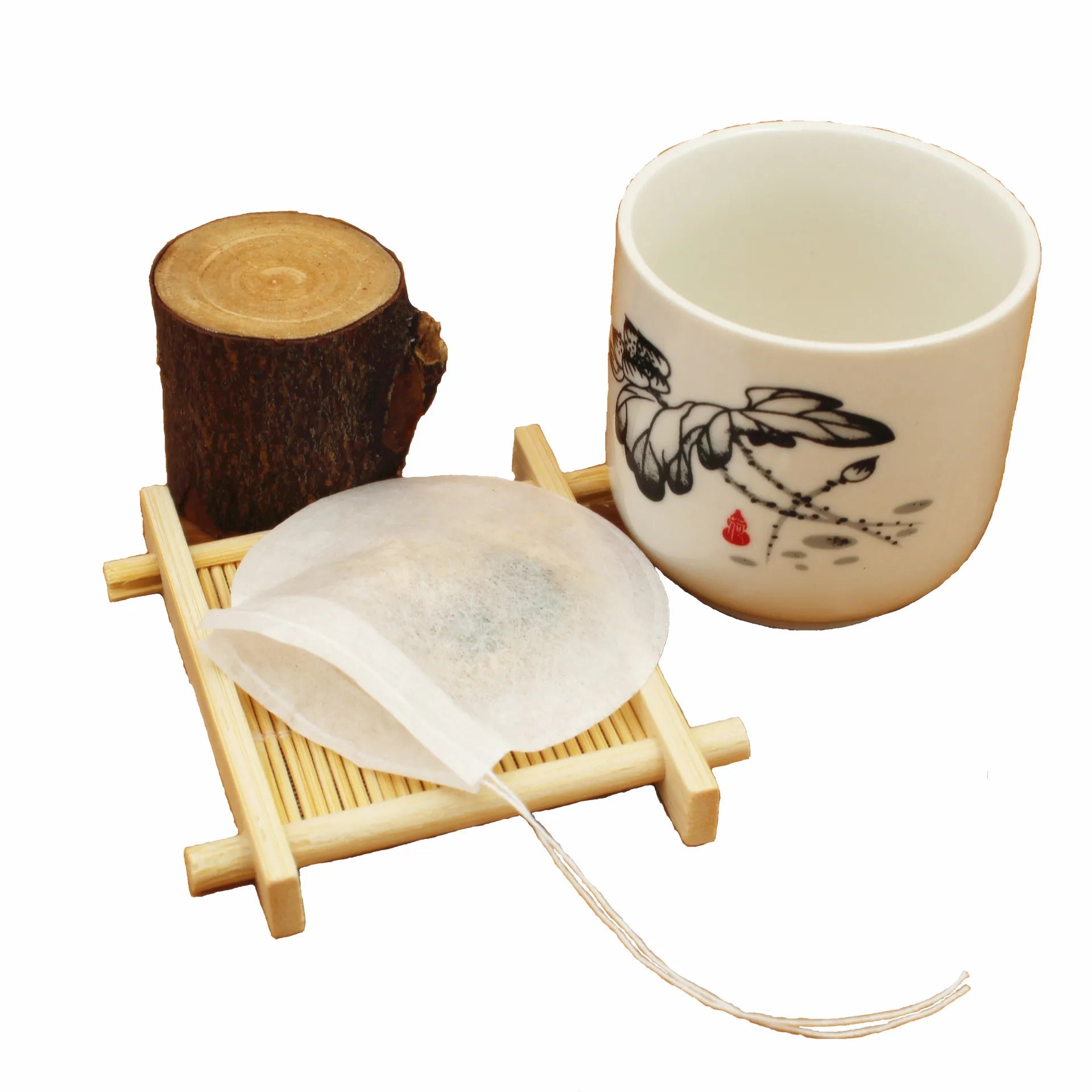 Hot Selling Biodegradable Drawstring Corn Fiber Tea Bag Round Coffee Tea Juice Filters