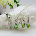 Cross Border Crystal Jewelry Fashion Angel Tears Crystal Necklace Earrings Bracelet 3-Piece Set