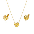 Jewelry Set Personalized Tarnish Free 18K Gold Plated Stainless Steel Knitted Heart Earrings Necklaces for Women