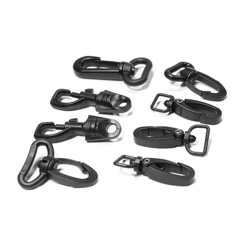 Wholesale 25mm 32mm 38mm 51mm Plastic Rotating Hook Backpack Dog Collar Carabiner Buckles Luggage Webbing Hooks for Garment Bags