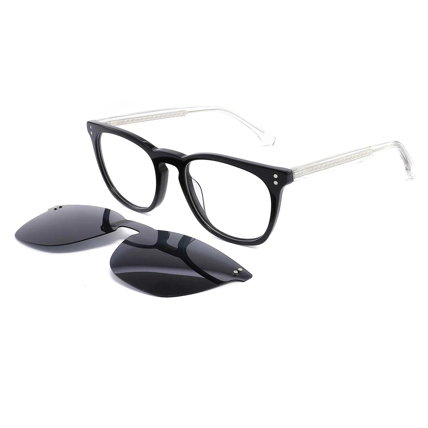 New Clip-on Acetate Sunglasses Polarized Sunglasses With square Frames for Women and Men Wholesale