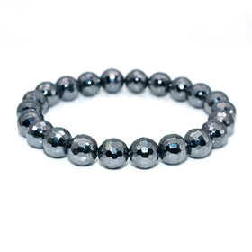 Vintage 6/8/10mm Faceted Terahertz Beaded Bracelet Gift Wedding Party Engagement Anniversary Buddhism Related Occasions