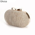 2022 New Women Lady Evening Party Oval Pleated Handbag Bride Small Elegant Dress Cocktail Chain Bag Handbag Clutchbag