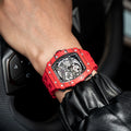 Luxury Men's Automatic Tonneau Miyota Stainless Steel Sport Charm Watch Limited Edition Waterproof Rubber Strap Business Analog