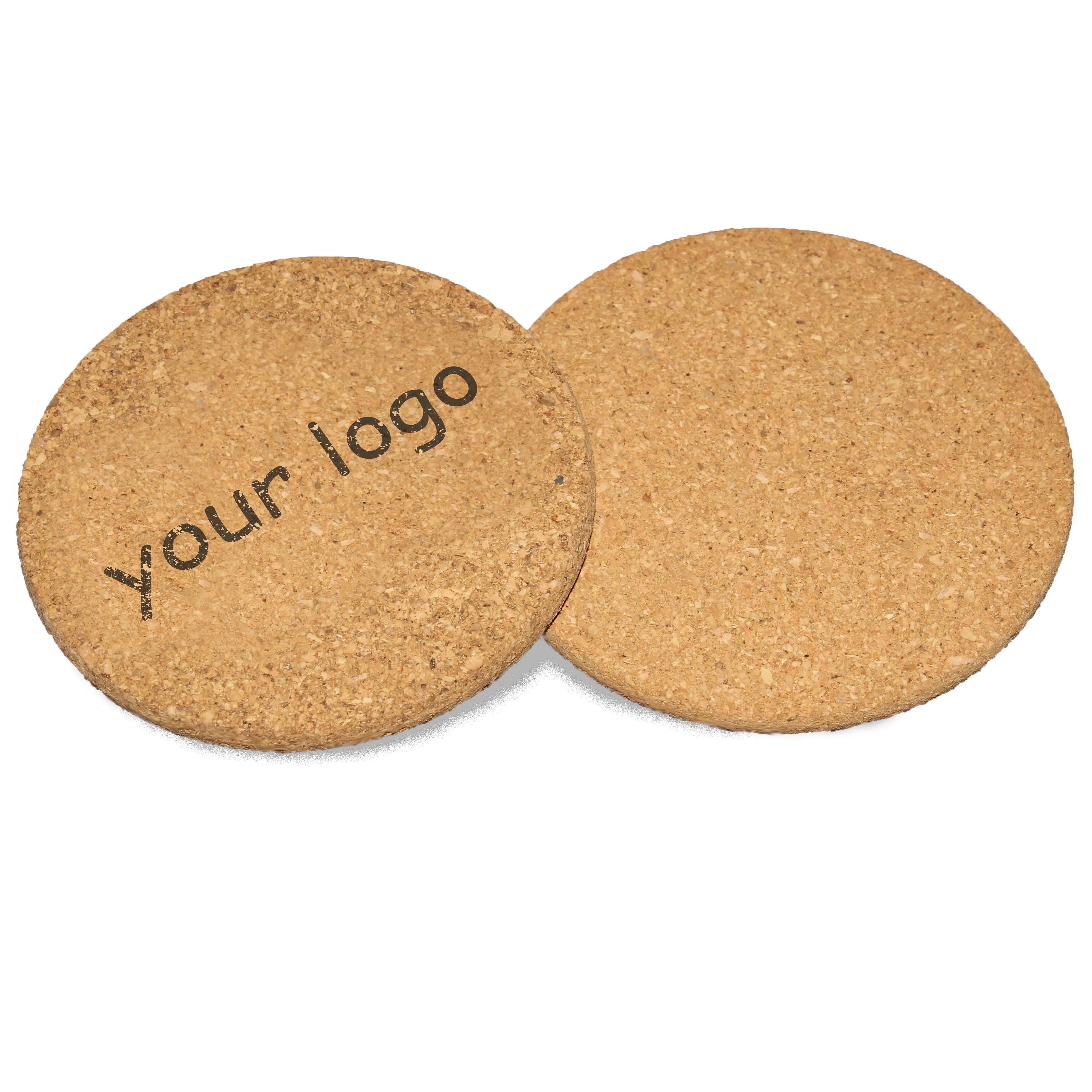 Supplier Eco-Friendly Natural Printed Logo 2.625 Inch Cork Non Slip Car Cup Coaster