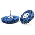 PEX 100x6mm Blue Shaft-mounted Strip and Clean Wheel for Wood Metal Fiberglass Work