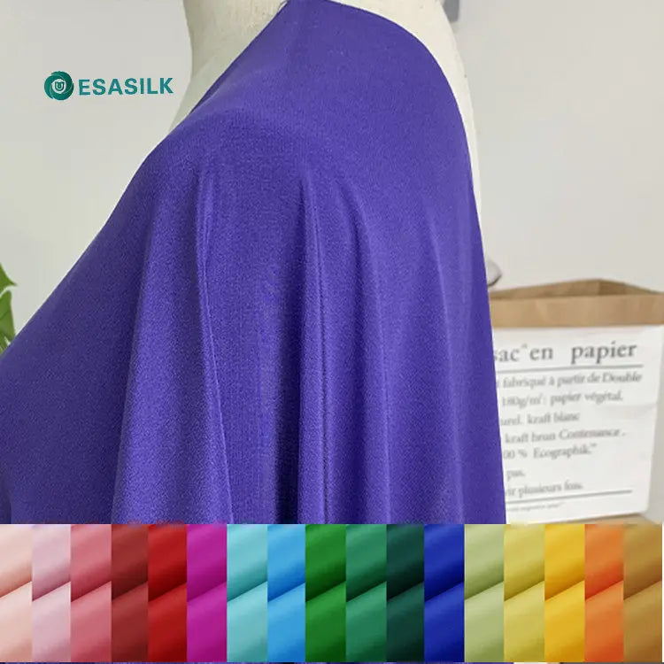 100% Mulberry Silk Crepe De Chine Fabric Plain 14mm 140cm Width 64 Colors Breathable for Dresses Weddings Sleepwear Cushions for