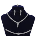 Echsio Wholesale Copper Alloy Luxury Wedding Jewelry Set Brass CZ Zircon Bridal Accessories in Stock for Women CN1524