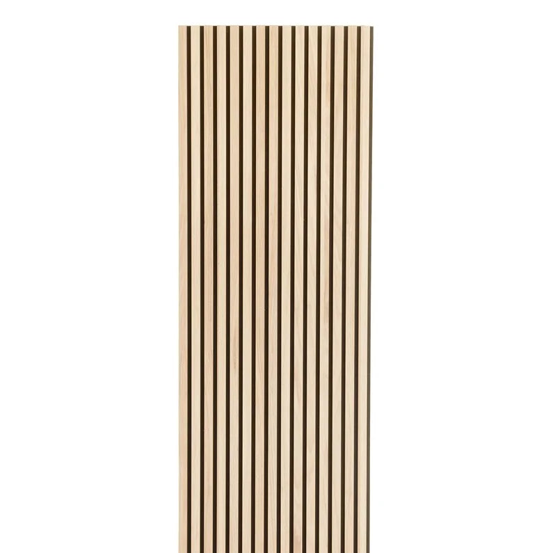 Luxury Wood Veneer Slat Wall Panel With Recycled PET Black Felt Backing Akupanel