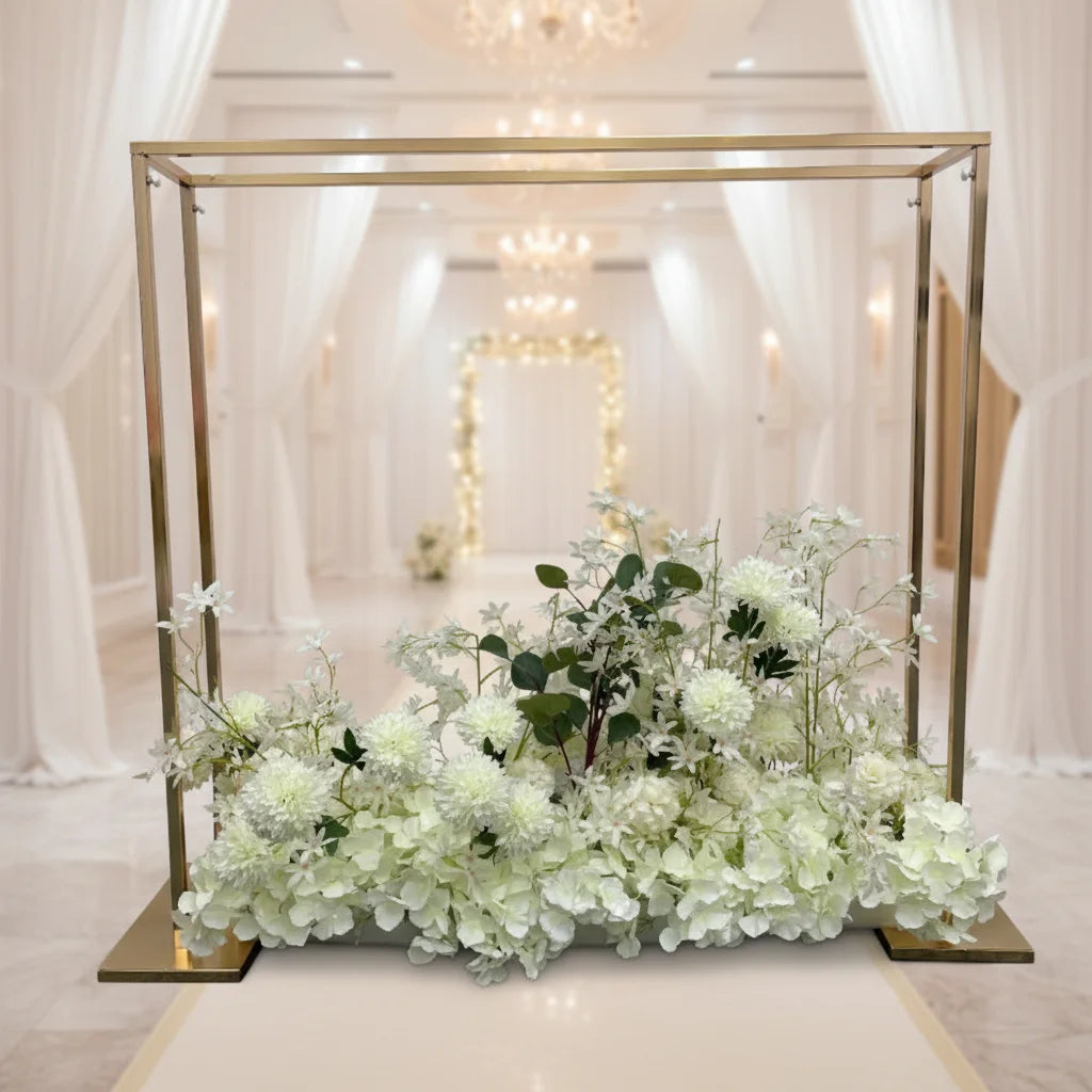 Event Party Stage Decoration Backdrops Supplies Goldframe Flower Backdrop Stand Wedding Arch for Wedding Party Events Decor