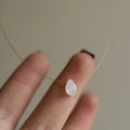 Gold Plated Stainless Steel Extremely Fine Gold Thread Moonstone Necklace Tear Drop Statement Necklace Moonstone Style Neckless