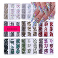 Shinny 3D Flat Bottom Diamond Glitter AB Crystal Rhinestones for Nail Gem DIY Diamonds Stone Shaped Nail Art Rhinestone Set