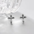 Simple 925 Sterling Silver Retro Cross Stud Earrings Hypoallergenic Fashion Accessory for Anniversaries