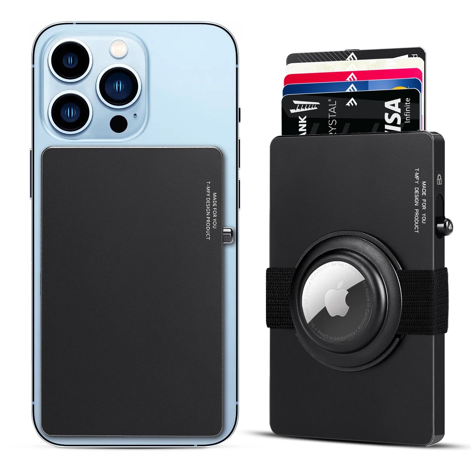 New Custom Logo Multiple Combination Functions Other Material Button Closure for up Slide RFID Slim Credit Card Holder Wallet
