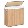 Large Capacity Dustproof Bamboo Laundry Basket Foldable Woven Dirty Clothes Storage Basket